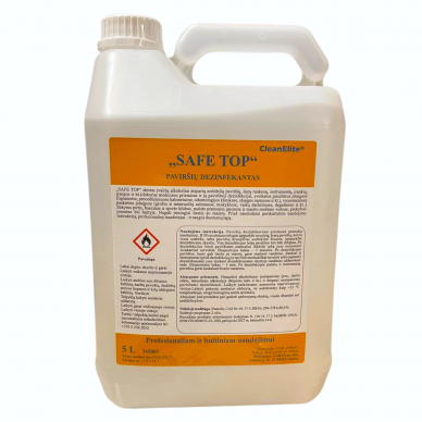 Spiritinė dezinfekavimo priemonė paviršiams SAFE TOP (1 vnt x 5 L) [5 L]